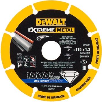 Dimanta griešanas disks DeWalt DT40251-QZ; 115x22,23x1,3 mm