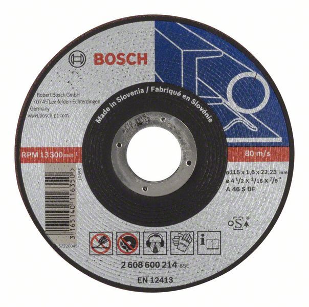 Abrazīvais griešanas disks Bosch A46 S BF; 115x1,6 mm