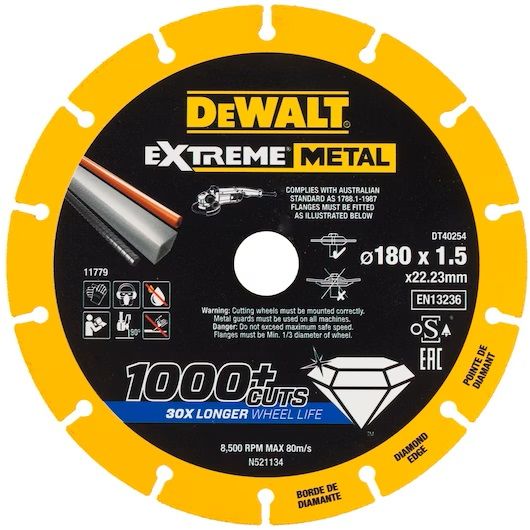 Dimanta griešanas disks DeWalt DT40254-QZ; 180x22,23 mm