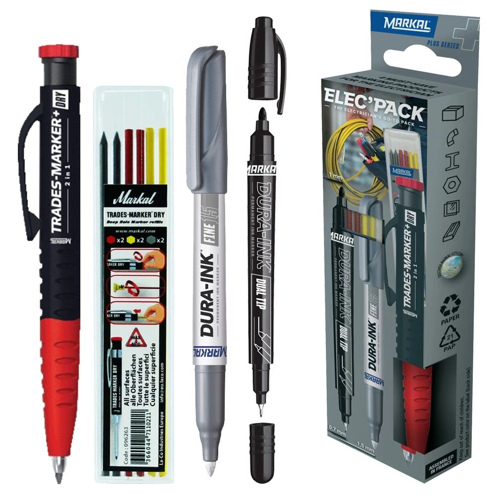 Marķieru komplekts Markal 22272; 3 gab. + zīmuļa kodols