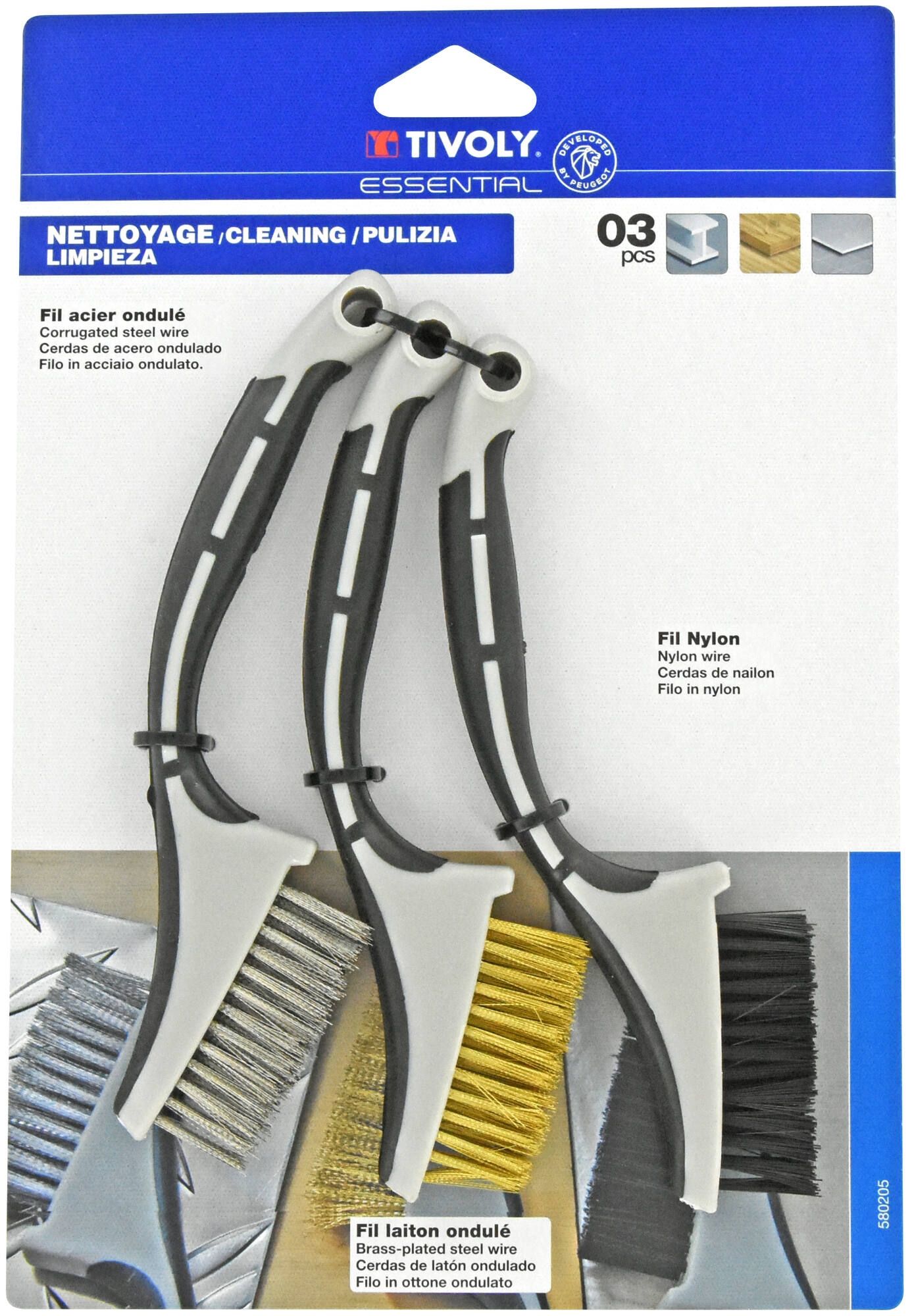 Stiepļu birstu komplekts Tivoly XT20252580205; 3 gab.