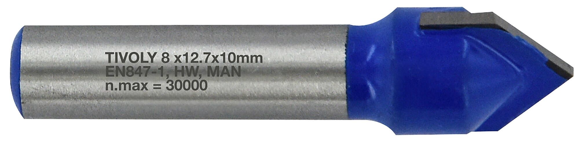 V&nbsp;veida rievu frēze Tivoly XT60642067846; 12,7 mm