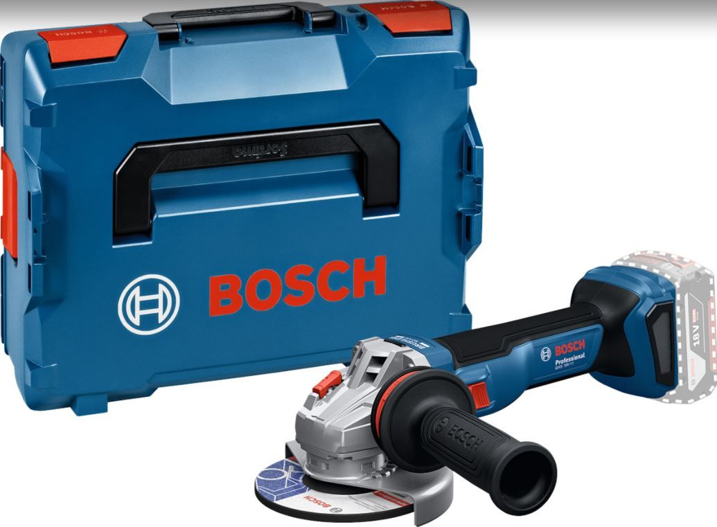 Akumulatora leņķa slīpmašīna Bosch GWS 18V-11 Professional; 125 mm; 18 V (bez akumulatora un lādētāja) + L-BOXX 136