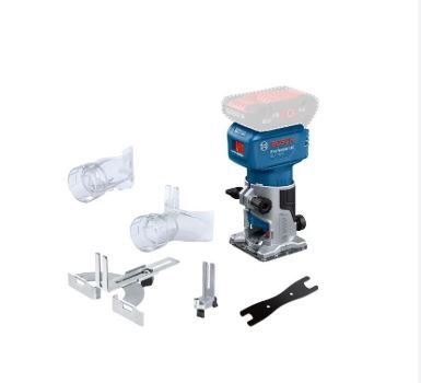 Akumulatora malu frēze Bosch GLF 18V-8 Professional; 18 V (bez akumulatora un lādētāja) + piederumi