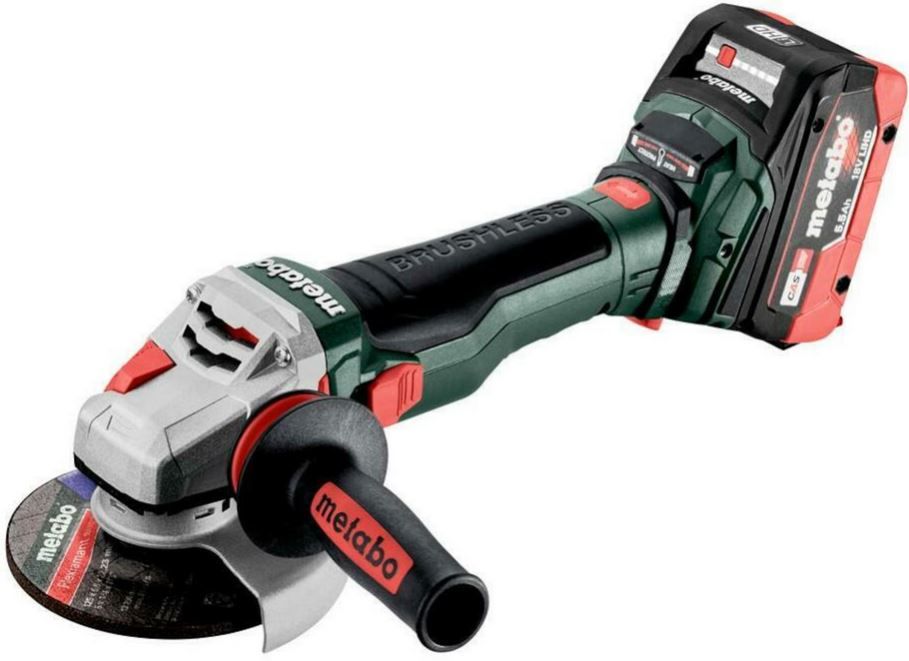 Leņķa slīpmašīna Metabo WB 18 LTX BL 15-125; 18 V; 125 mm; 2x5,5 Ah akum.; ar koferi