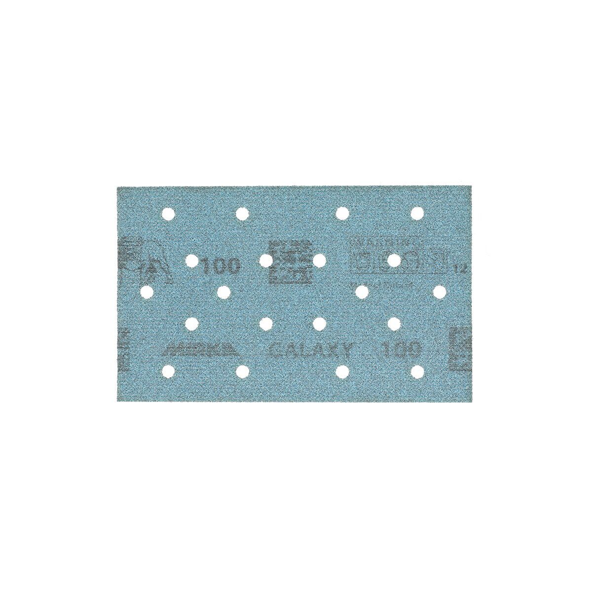 Daudzfunkcionālajām orbitālajām slīpmašīnām paredzētā smilšpapīra loksnes Mirka FY6BK05010; 81x133 mm; P100