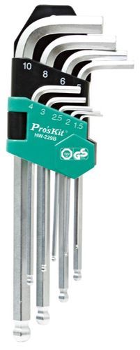 Seškanšu atslēgu komplekts Proskit HW-229B; 1,5-10 mm; 9 gab.