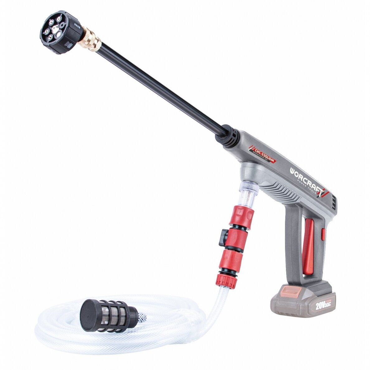 Tīrīšanas aprīkojums Worcraft CPCS20LiDM; 24 bar; 20 V; 1x2,0 Ah akum.