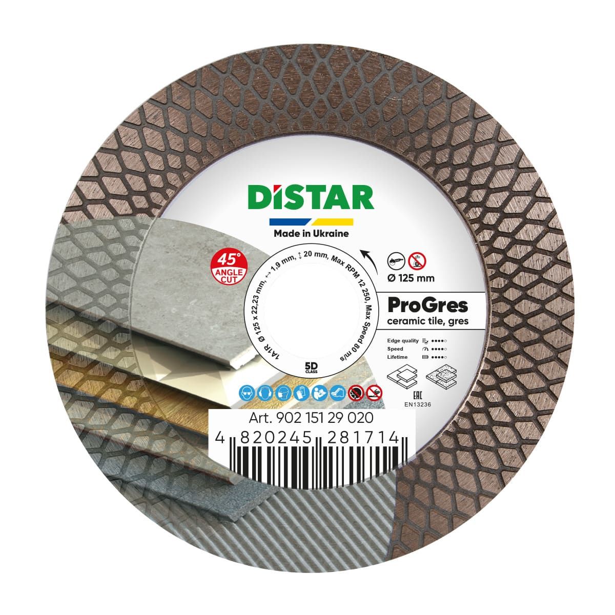 Dimanta griešanas disks DISTAR 90215129020; 125x22,23x1,9 mm