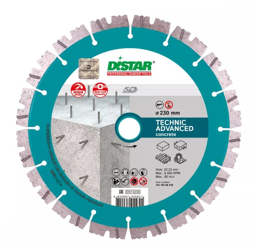 Dimanta griešanas disks DISTAR 14315347010; 125x22,23x2,2 mm
