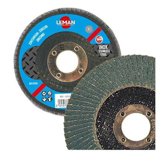 Lāpstveida slīpēšanas disks LEMAN F125.040Z; 125 mm; P40