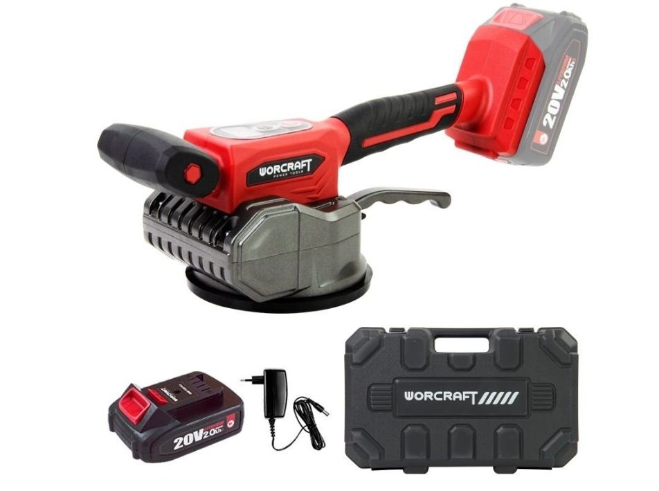 Vibrējošs piesūceknis / flīžu turētājs Worcraft CTTS20LiM; 20 V; 1x2,0 Ah akum.