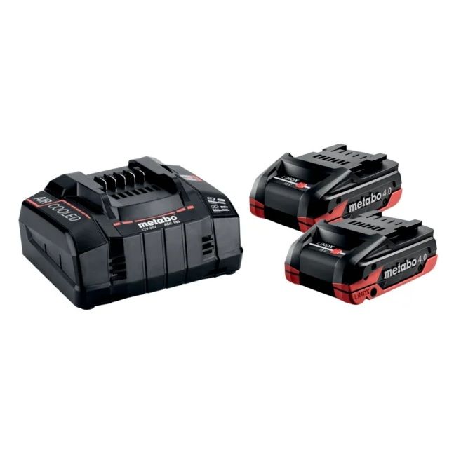 Piederumu komplekts Metabo Basic set 2; 18 V; 2x4,0 Ah akum.