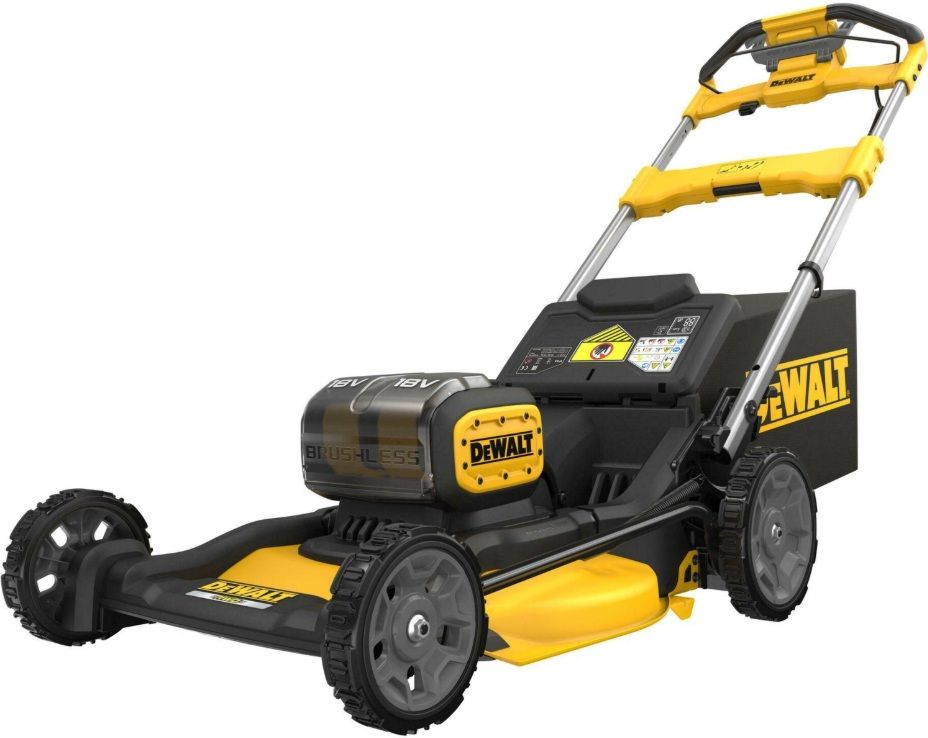 Akumulatora zāles pļāvēja pašgājējs DeWalt DCMWSP156W2; 2x18 V; 2x8,0 Ah akum.