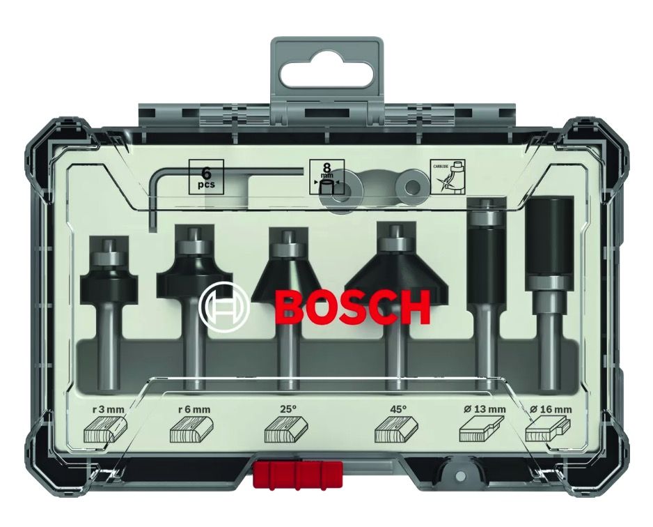 Frēžu komplekts Bosch 2607017470; 1/4''; 6 gab.