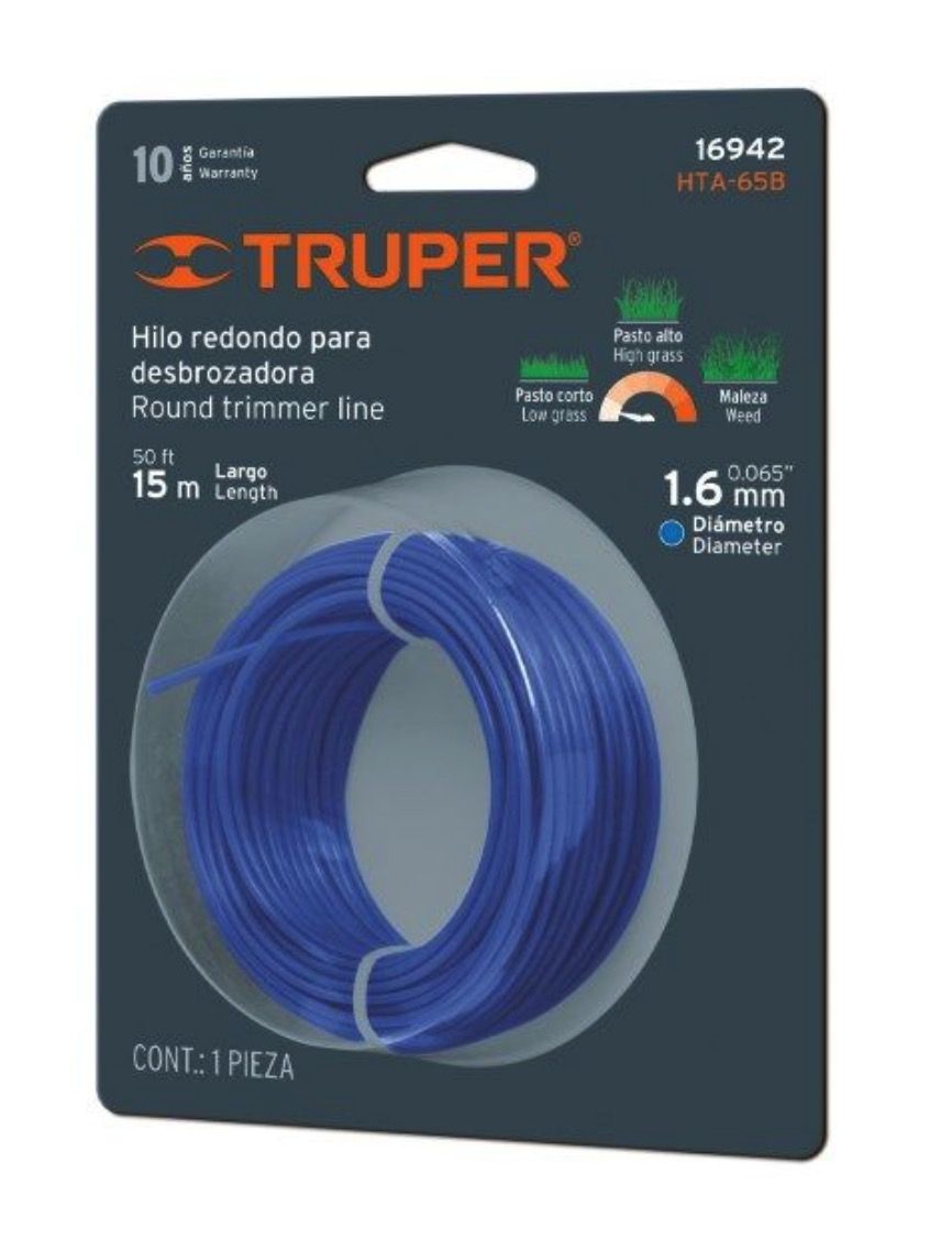 Aukla trimmerim Truper HTA-65B; 1,6 mm x 15 m
