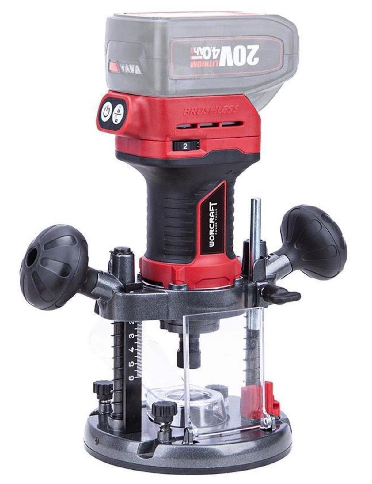 Frēze Worcraft CER-S20LiB; 20 V; (bez akumulatora un lādētāja)