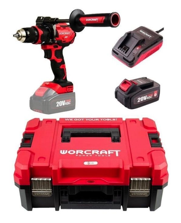 Akumulatora triecienurbjmašīna-skrūvgriezis Worcraft CHDS20LIBHX; 20 V; 1x4,0 Ah...