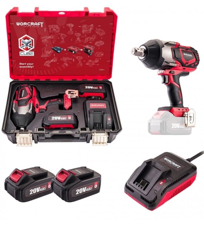 Triecienatslēga Worcraft CIWS20LIB1800X; 20 V; 2x4,0 Ah akum.