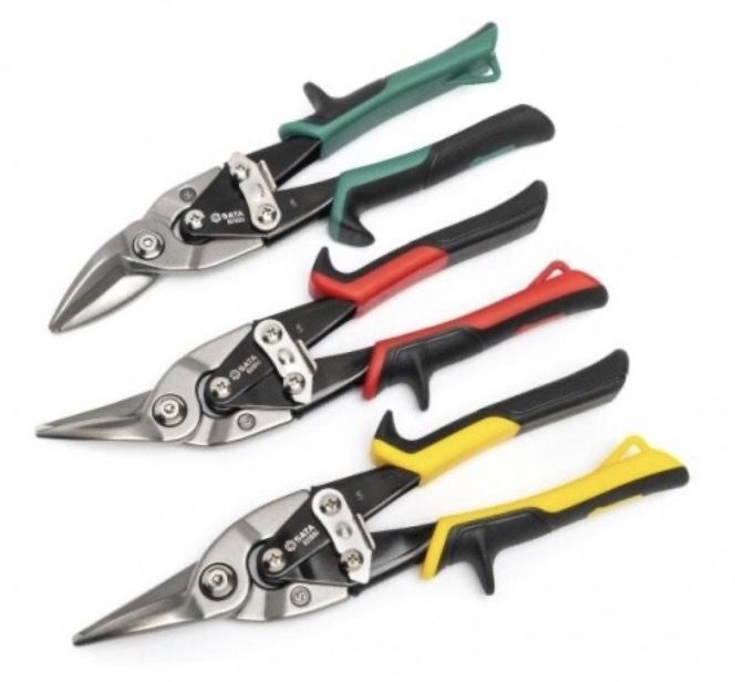 Skārda griešanas šķēru komplekts Sata ST93105G; 3 gab.