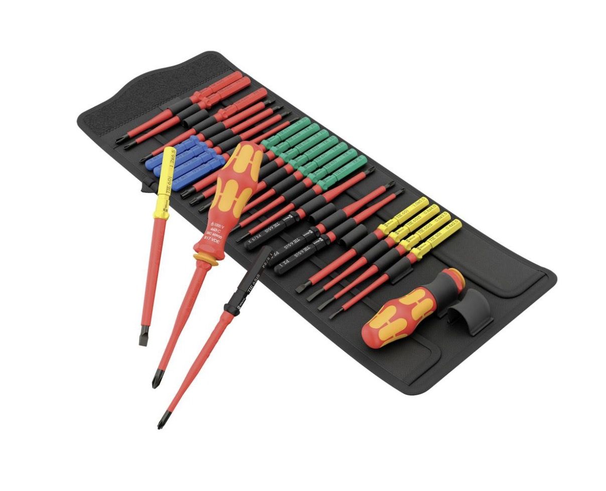 Skrūvgrieža rokturis Wera Kraftform Kompakt VDE Big Pack 1 + skrūvēšanas uzgaļi