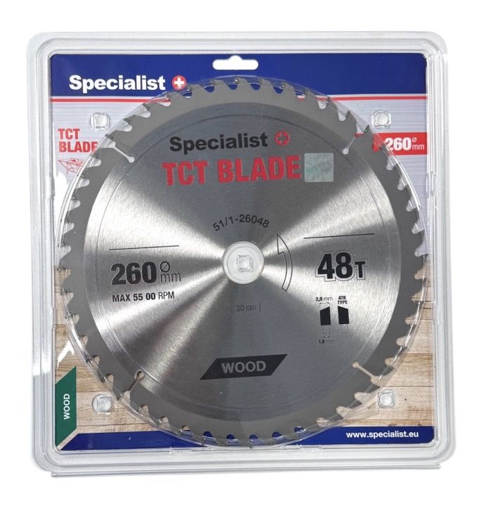 Griešanas disks kokam Specialist+ Wood; 260x30 mm; Z48