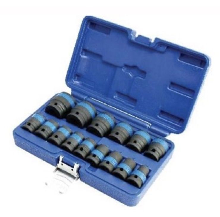 Uzgriežņu galviņu komplekts KingRoy KR3169915; 1/2''; 15 gab.