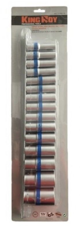 Uzgriežņa galviņu komplekts KingRoy KR3176315; 1/2''; 15 gab.