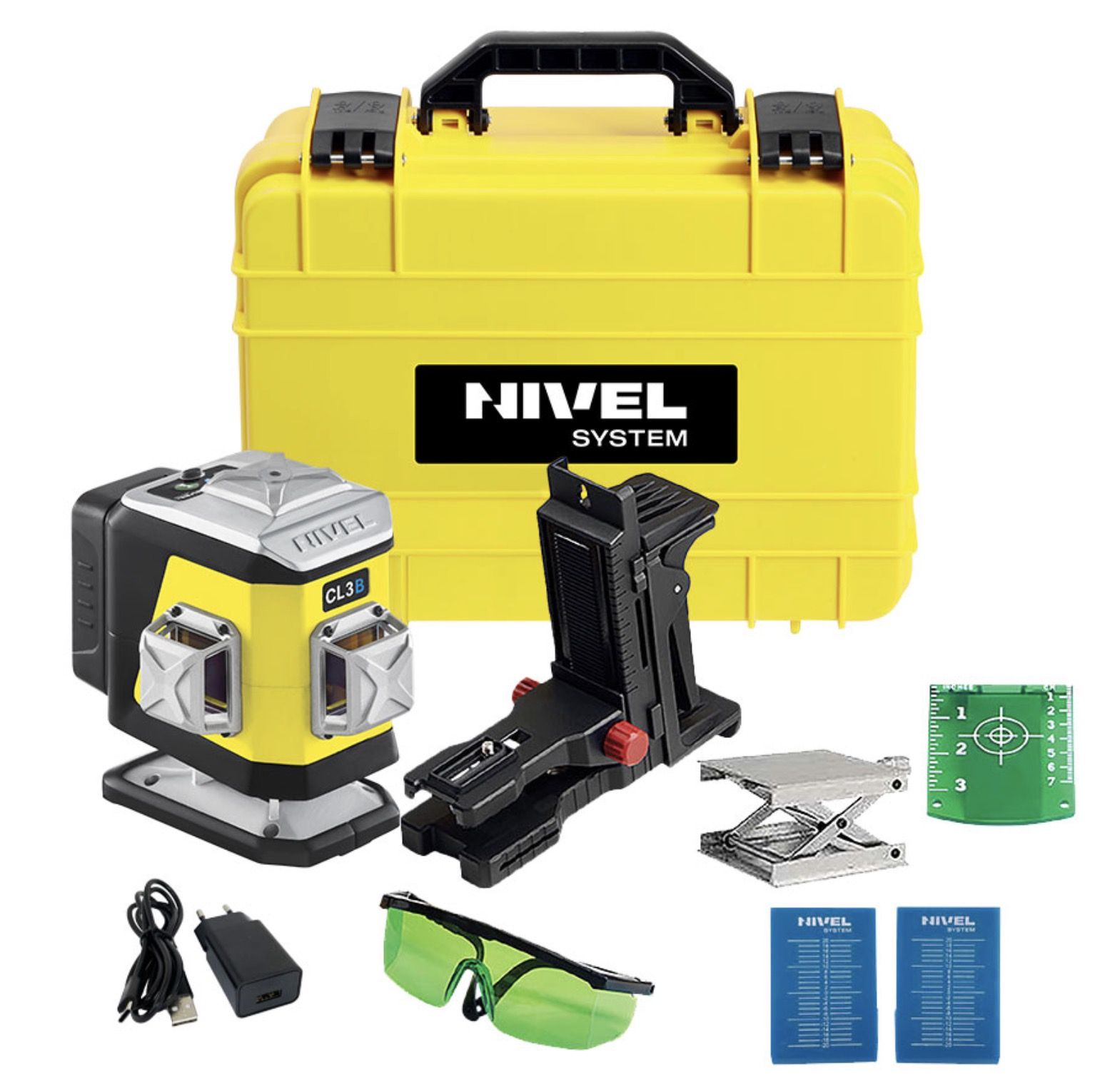 Krustveida lāzera nivelieris Nivel System CL3B + piederumi
