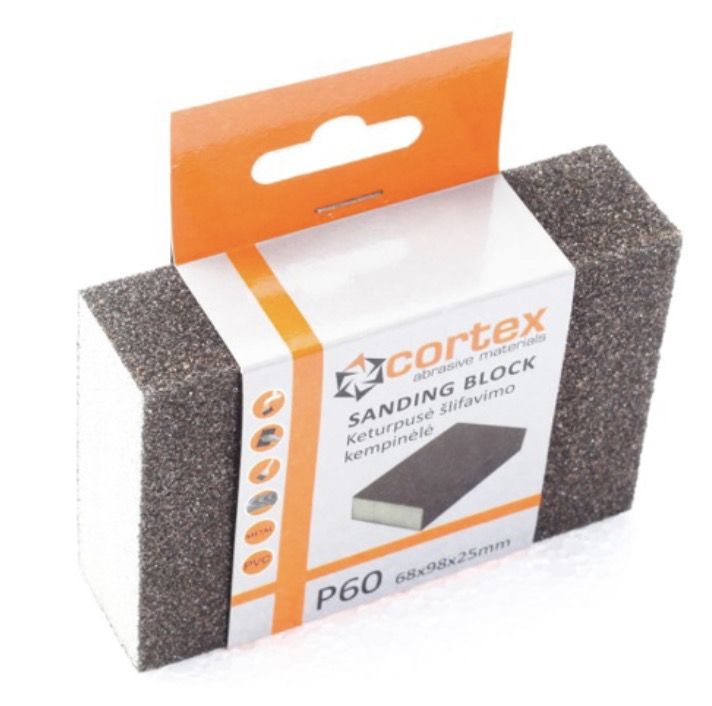 Slīpēšanas švamme Cortex 14416; 98x68x25 mm; P80