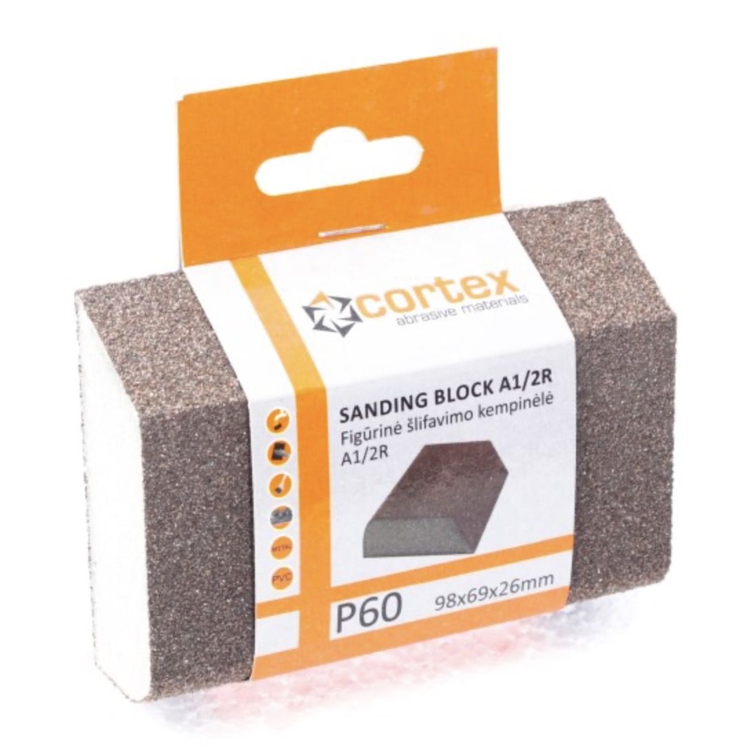 Slīpēšanas švamme Cortex 14422; 98x69x26 mm; P60