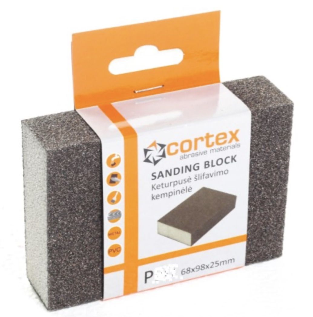 Slīpēšanas švamme Cortex 14418; 98x68x25 mm; P120