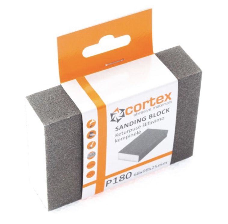Slīpēšanas švamme Cortex 14420; 98x68x25 mm; P180