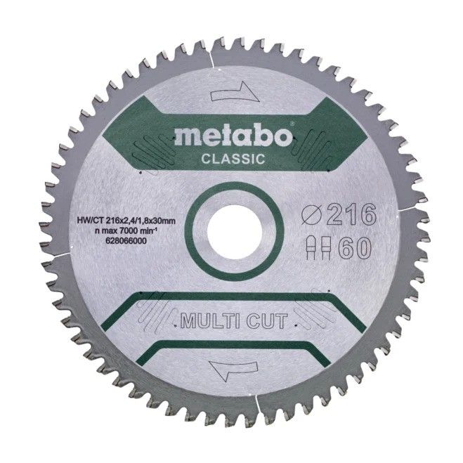 Universālais griešanas disks Metabo FZ/TZ MULTI CUT CLASSIC; 216x30x60 mm; -5°