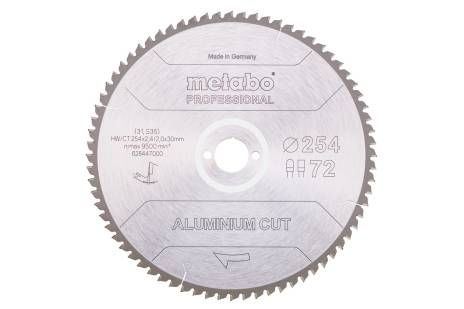 Griešanas disks alumīnijam Metabo FZ/TZ Aluminium Cut Professional; 254x30x72 mm; -5°
