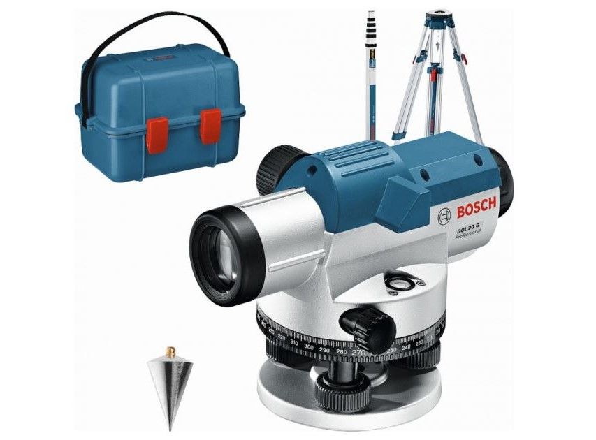 Optiskais nivelieris Bosch GOL 20 G + piederumi