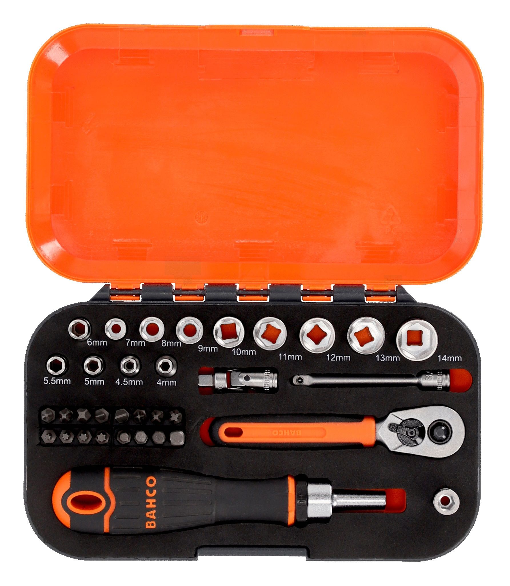 Instrumentu komplekts Bahco S34MC8H; 1/4''; 34 gab.