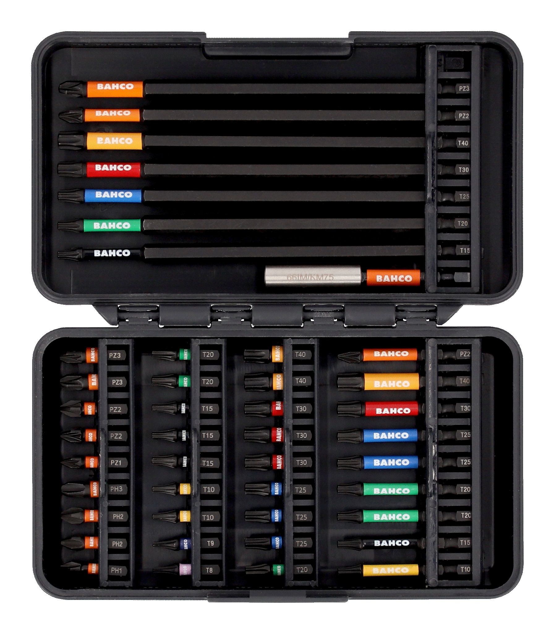 Skrūvgriežu uzgaļu komplekts Bahco 66IM/44C-1; 1/4''; 44 gab.