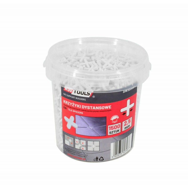 Flīžu krustiņi AWTools AW303555; 3 mm; 1500 gab.