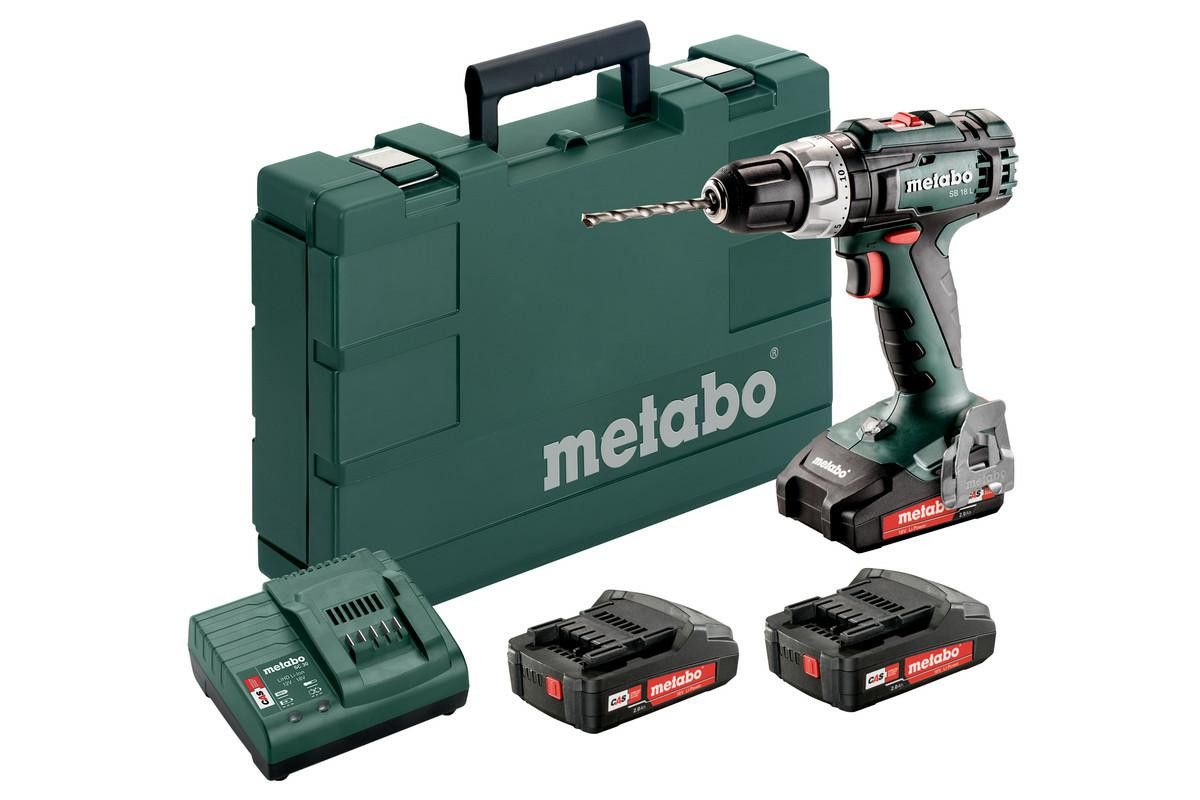 Akumulatora triecienskrūvgriezis Metabo SB 18 L SET; 18V; 3x2 Ah; LED