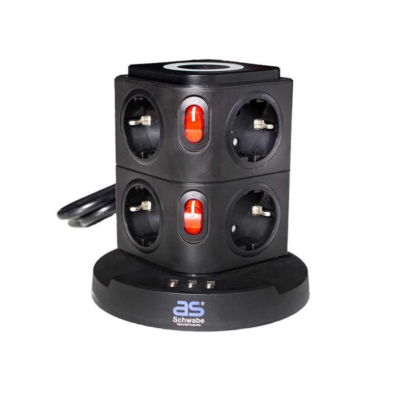 Pagarinātājs AS-Schwabe 18221; 3 USB; 5W; IP20