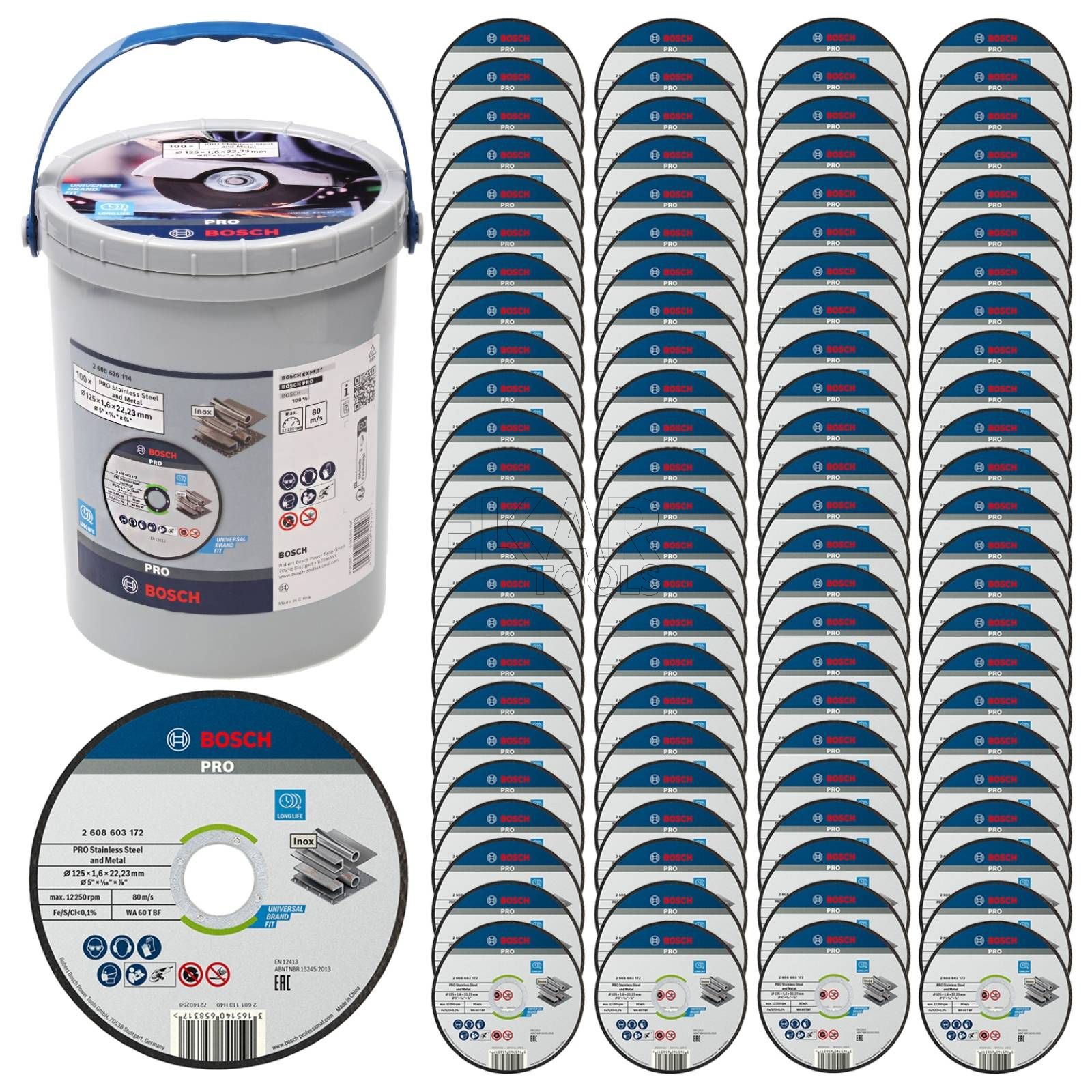 Abrazīvais griešanas disks Bosch 2608626114; 125x22,23 mm; 100 gab.