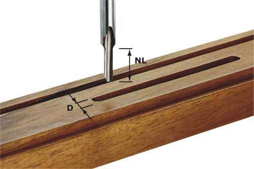 Vienpusīga gropju frēze ar gala asmeņiem Festool 8/45 mm