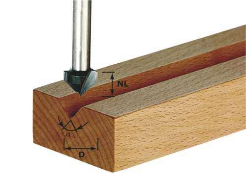 V-formas gropju frēze Festool; HS; 7/50 mm