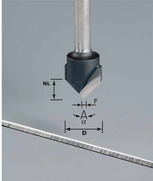 V-formas gropju frēze Festool 8/60 mm