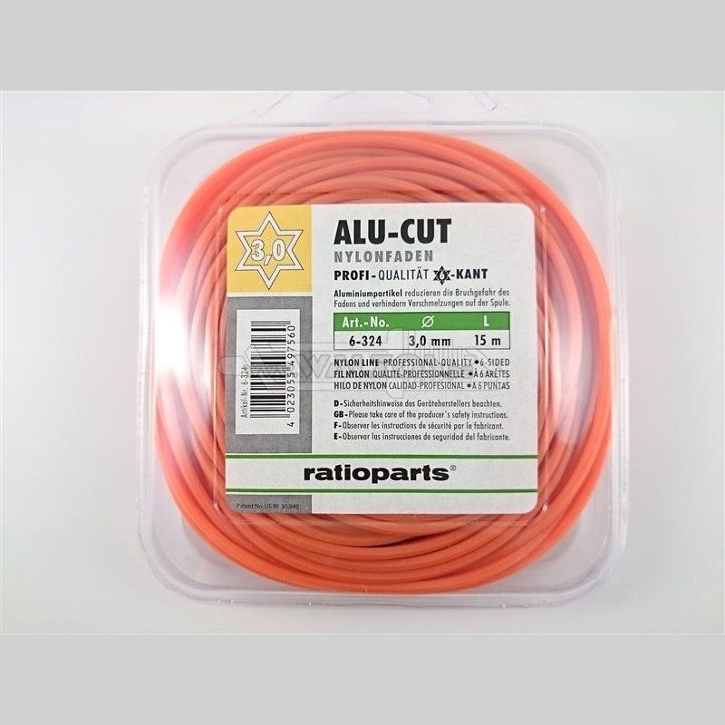 Aukla trimmerim AluCutline (3,0 mm/15 m) oranža; seškanšu