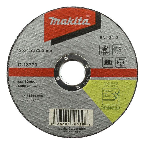 Abrazīvais griešanas disks Makita; 125x1,2 mm metālam