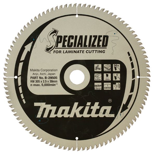 Griešanas disks laminātam Makita; 305x2,5x30,0 mm; Z96; 5°