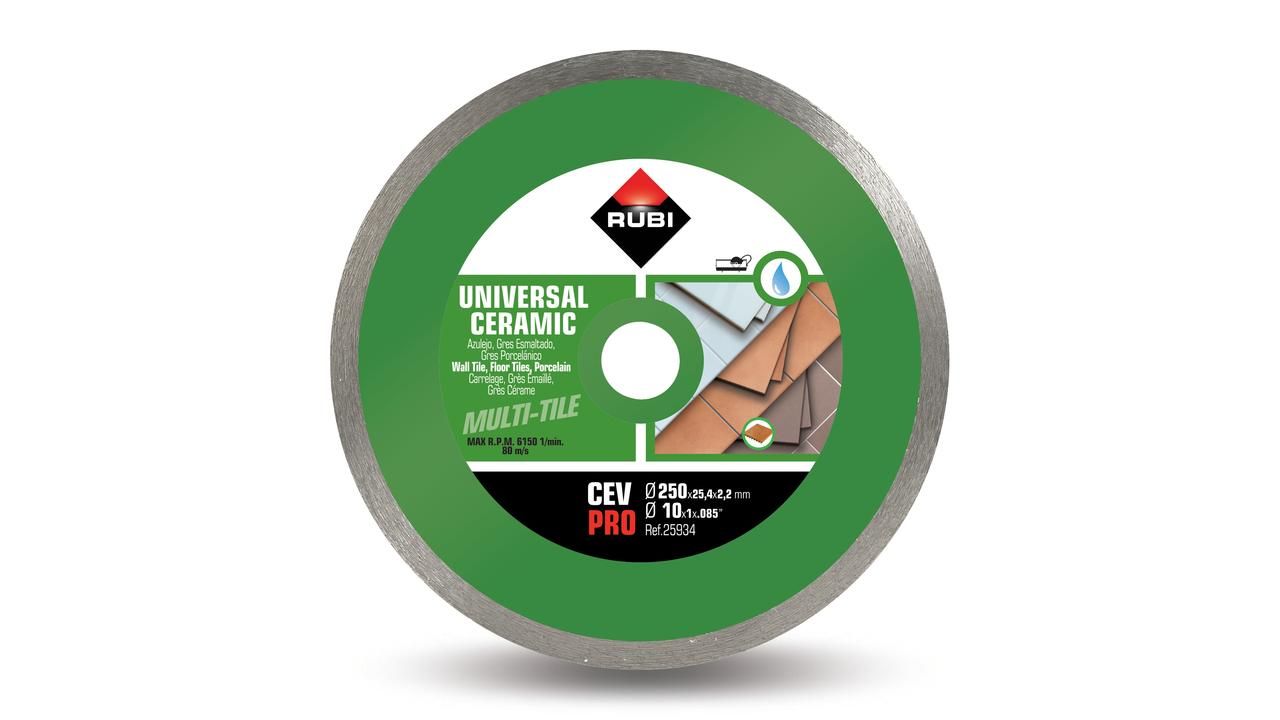 Dimanta griešanas disks mitrai griešanai Rubi CEV 250 PRO; 250 mm