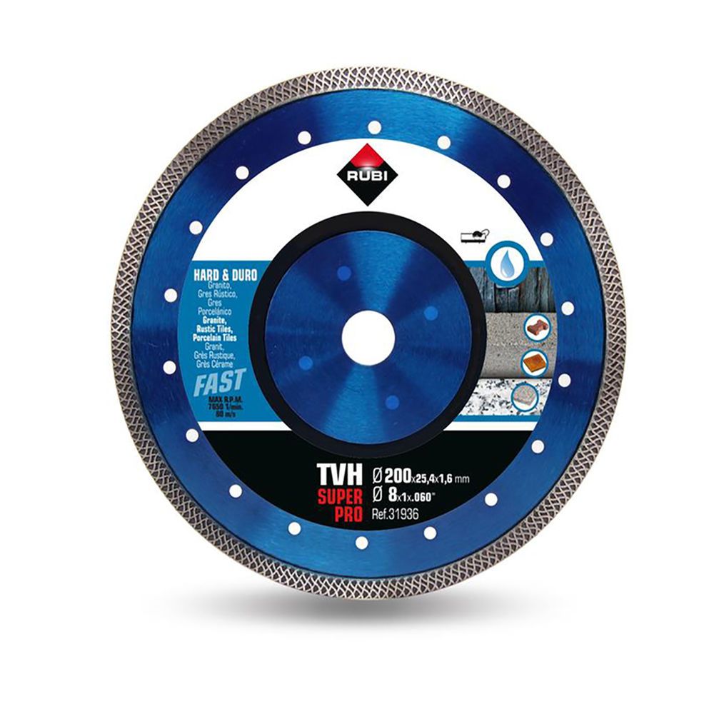 Dimanta griešanas disks mitrai griešanai Rubi TVH 200 SuperPro; 200 mm
